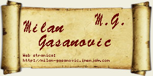 Milan Gašanović vizit kartica